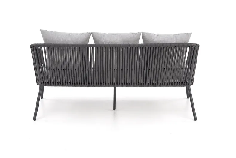 Садовий комплект HALMAR ROCCA (диван + два крісла + столик), темно-сірий / світло-сірий фото №20