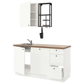 IKEA ENHET ЭНХЕТ, кухня, антрацит / белый, 163x63.5x222 см 693.373.49 фото