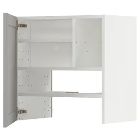 IKEA METOD МЕТОД, настінн шаф д / витяжки з полиц / дверц, білий / світло-сірий Lerhyttan, 60x60 см 295.053.30 фото