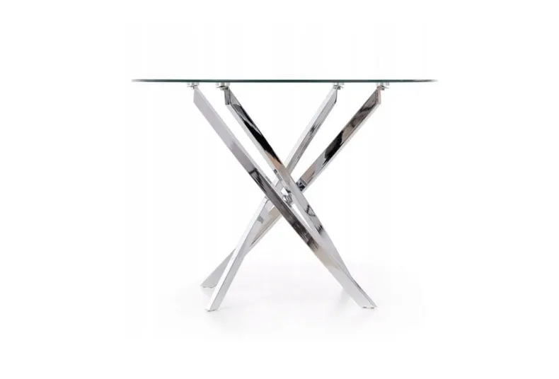 Кухонний стіл HALMAR RAYMOND 3, 100x100 см стільниця - білий мармур, ніжки - срібло фото №1