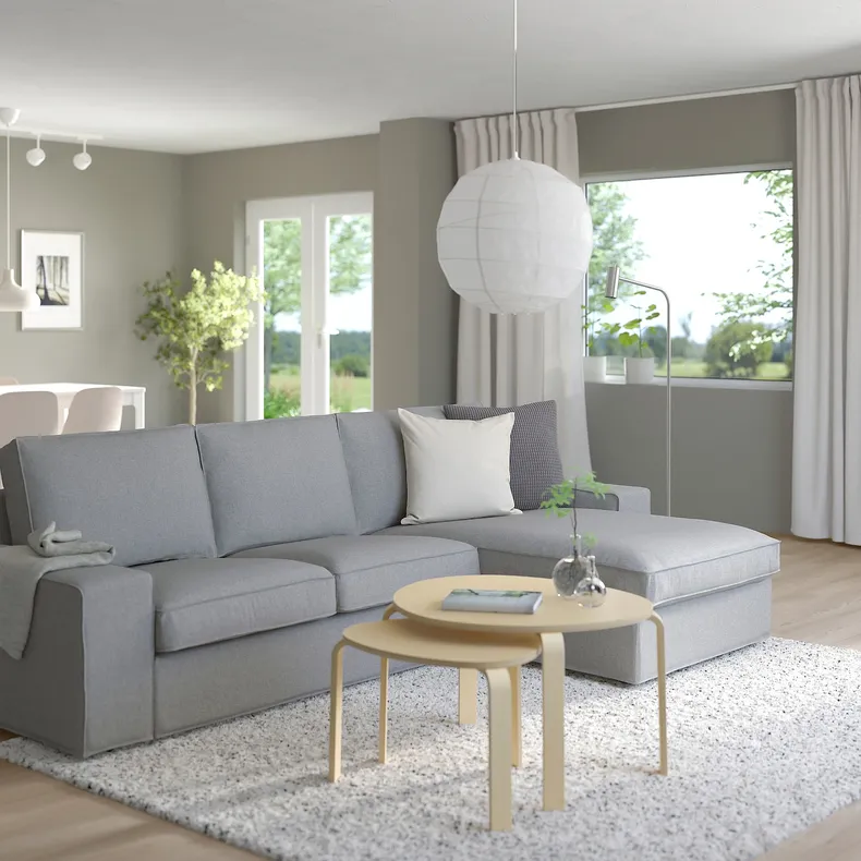 IKEA KIVIK КІВІК, 3-місний диван із кушеткою, ТІББЛЕБЮ бежевий/сірий 994.405.90 фото №2