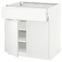 IKEA METOD МЕТОД / MAXIMERA МАКСІМЕРА, підлогова шафа, шухляда / 2 дверцят, білий / Voxtorp матовий білий, 80x60 см 694.546.73 фото thumb №1