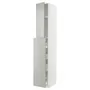 IKEA METOD МЕТОД / MAXIMERA МАКСИМЕРА, высокий шкаф / выдвижн секция / 1дв / 4ящ, белый / светло-серый, 40x60x240 см 495.392.11 фото