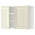 IKEA METOD МЕТОД, навісна шафа з полицями / 2 дверцят, білий / БУДБІН кремово-білий, 80x60 см 794.614.61 фото thumb №1
