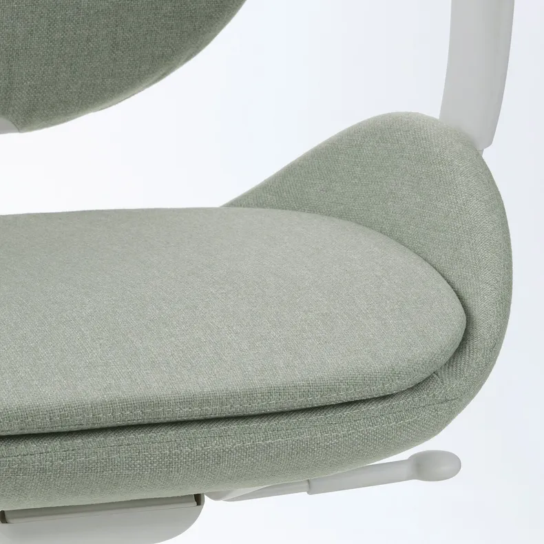 IKEA HATTEFJÄLL ХАТТЕФЬЕЛЛЬ, рабочий стул с подлокотниками, Окрашенный в светло-зеленый / белый цвет 705.329.53 фото №6