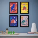 IKEA BILD БИЛЬД, постер, разноцветные динозавры, 21x30 см 205.336.34 фото thumb №2