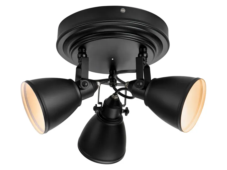 BRW Fjallbacka 3-точечный металлический потолочный светильник для ванной комнаты черный 078128 фото №1