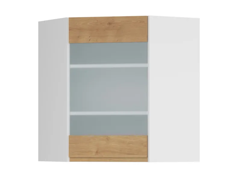 BRW Угловой кухонный шкаф Sole 60 см с витриной правый дуб арлингтон, альпийский белый/арлингтонский дуб FH_GNWU_60/72_PV-BAL/DAANO фото №1