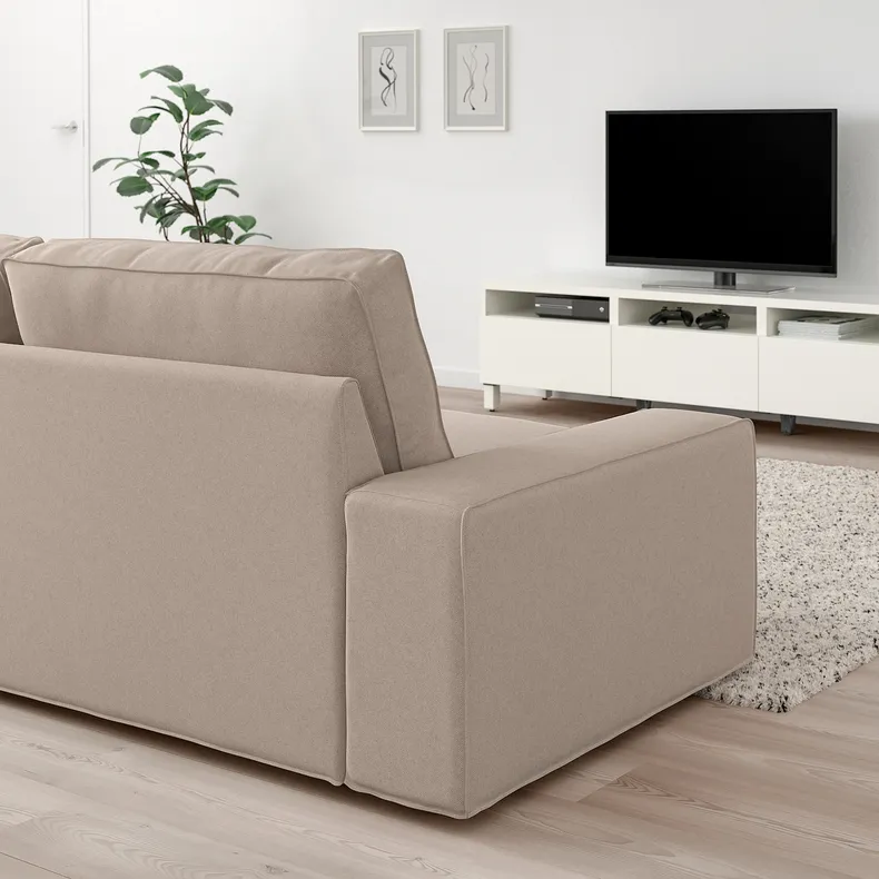 IKEA KIVIK КІВІК, 3-місний диван із кушеткою, Талміра бежевий 994.847.77 фото №4