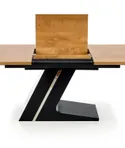 Кухонний стіл розкладний HALMAR FERGUSON 160-220x90 см, стільниця - натуральний дуб, ніжки - чорні фото thumb №8