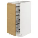 IKEA METOD МЕТОД, підлогова шафа з дротяними кошиками, білий / Voxtorp імітація. дуб, 40x60 см 295.380.81 фото thumb №1