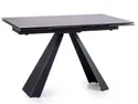 Стол обеденный раскладной SIGNAL SALVADORE Ceramic II 80x120 см, серый мрамор / черный матовый фото thumb №1