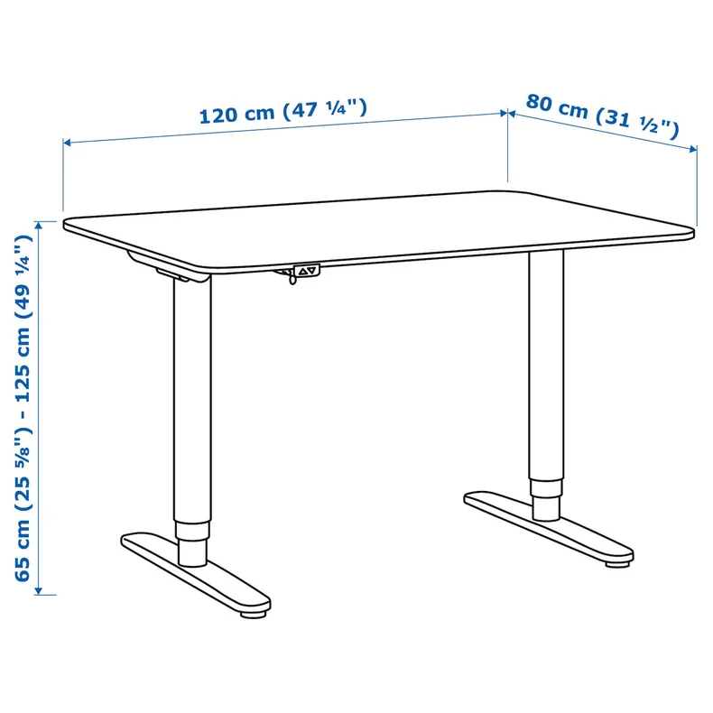 IKEA BEKANT БЕКАНТ, стол, трансф, белый, 120x80 см фото №11