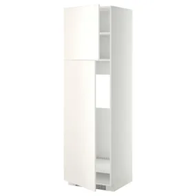 IKEA METOD МЕТОД, висока шафа для холодильника, 2 дв, білий / ВЕДДІНГЕ білий, 60x60x200 см 294.694.74 фото