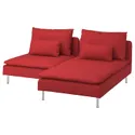 IKEA SÖDERHAMN СЕДЕРХАМН, 2-місний диван із кушеткою, Тонеруд червоний 295.144.57 фото thumb №1