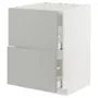 IKEA METOD МЕТОД / MAXIMERA МАКСИМЕРА, шкаф д / варочн панели / вытяжка / ящик, белый / светло-серый, 60x60 см 495.385.94 фото
