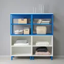 IKEA PLATSA ПЛАТСА, открытая комбинация с 2 дверями, белый Калбоден / синий, 120x42x133 см 595.229.22 фото thumb №2