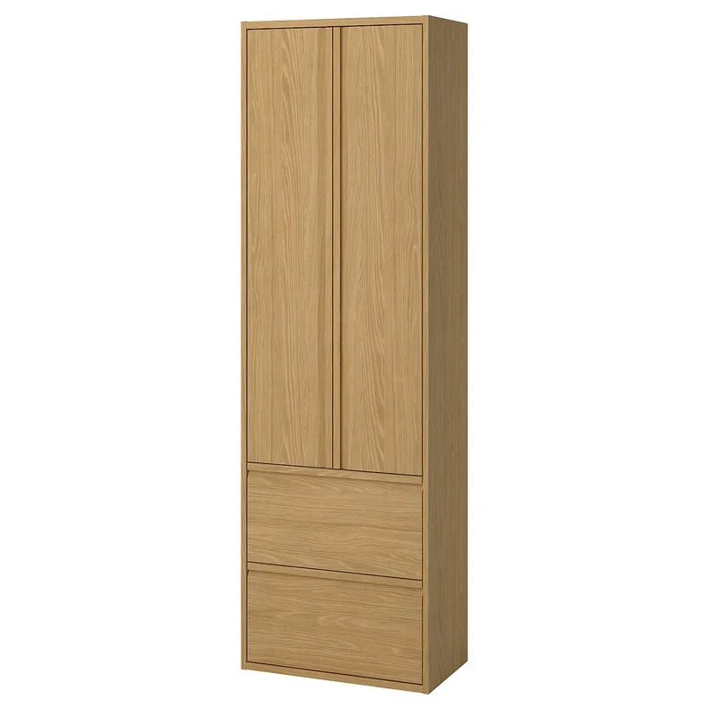 IKEA ÄNGSJÖN ЭНГШЁН, высокий шкаф с дверцами / ящиками, имит. дуб, 60x35x195 см 905.531.62 фото №1