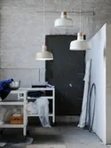 IKEA BUNKEFLO БУНКЕФЛУ, подвесной светильник, белый / берёзовый, 36 см 604.883.90 фото thumb №5