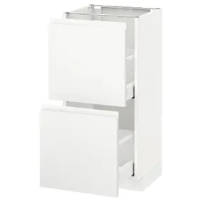 IKEA METOD МЕТОД / MAXIMERA МАКСІМЕРА, підлогова шафа з 2 шухлядами, білий / Voxtorp матовий білий, 40x37 см 891.128.29 фото