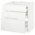 IKEA METOD МЕТОД / MAXIMERA МАКСИМЕРА, напольн шкаф / 3фронт пнл / 3ящика, белый / Воксторп матовый белый, 80x60 см 291.127.90 фото thumb №1