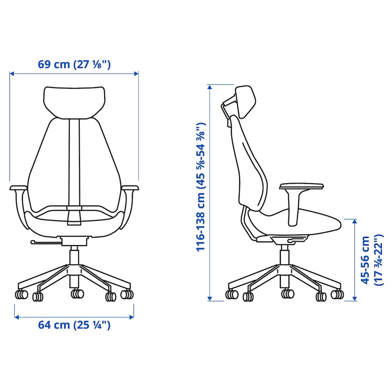 IKEA GRUPPSPEL ГРУППСПЕЛЬ, геймерське крісло, ГРАНН чорний 505.075.58 фото №7