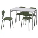 IKEA GRÅSALA ГРОСАЛА / ÖSTANÖ ЕСТАНЕ, стіл+4 стільці, сірий / Згадайте темно-зелений, 110 см 195.513.94 фото thumb №1