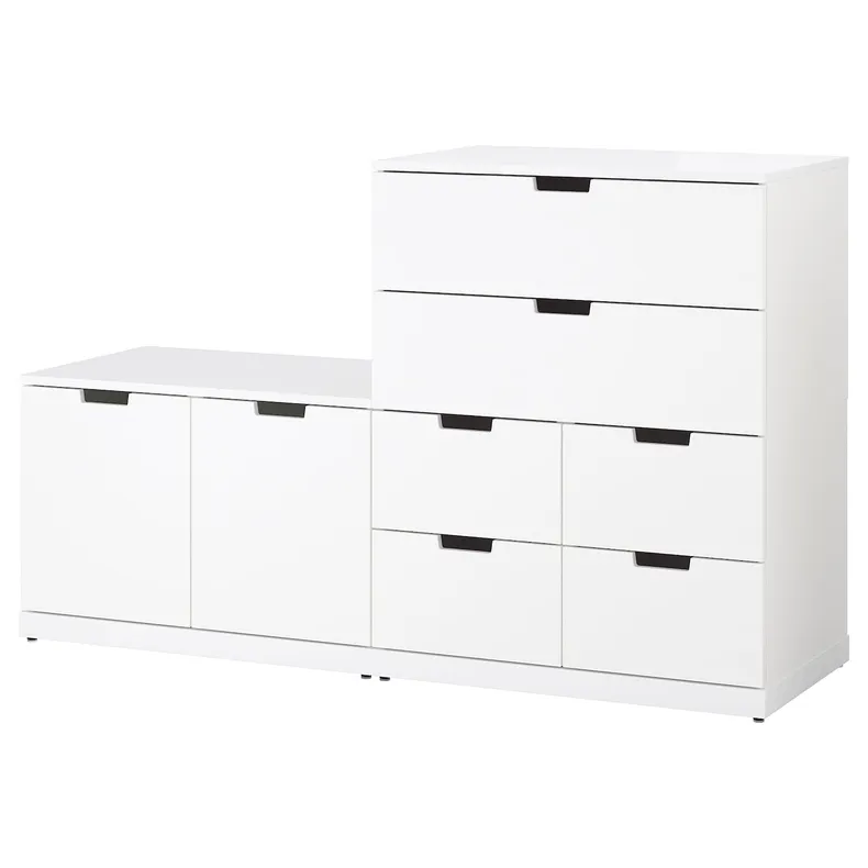 IKEA NORDLI НОРДЛІ, комод із 8 шухлядами, білий, 160x99 см 192.766.21 фото №1