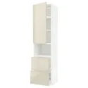 IKEA METOD МЕТОД / MAXIMERA МАКСИМЕРА, высокий шкаф д / СВЧ / дверца / 2ящика, белый / светло-бежевый глянцевый Voxtorp, 60x60x240 см 994.546.62 фото thumb №1