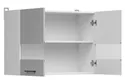 BRW Двухдверный верхний кухонный шкаф Junona Line 80 см с витриной светло-серый глянец, белый/светло-серый глянец G2W/80/57-BI/JSZP фото thumb №3