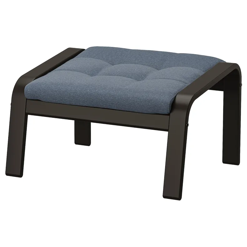 IKEA POÄNG ПОЕНГ, підставка для ніг, чорний / коричневий / синій Gunnared 295.021.95 фото №1