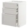 IKEA METOD МЕТОД / MAXIMERA МАКСИМЕРА, напольн шкаф / 3фронт пнл / 3ящика, белый / светло-серый, 60x60 см 392.742.11 фото