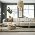 IKEA LANDSKRONA ЛАНДСКРУНА, 4-місний диван із кушетками, Gunnared бежевий / дерево 495.542.92 фото thumb №2
