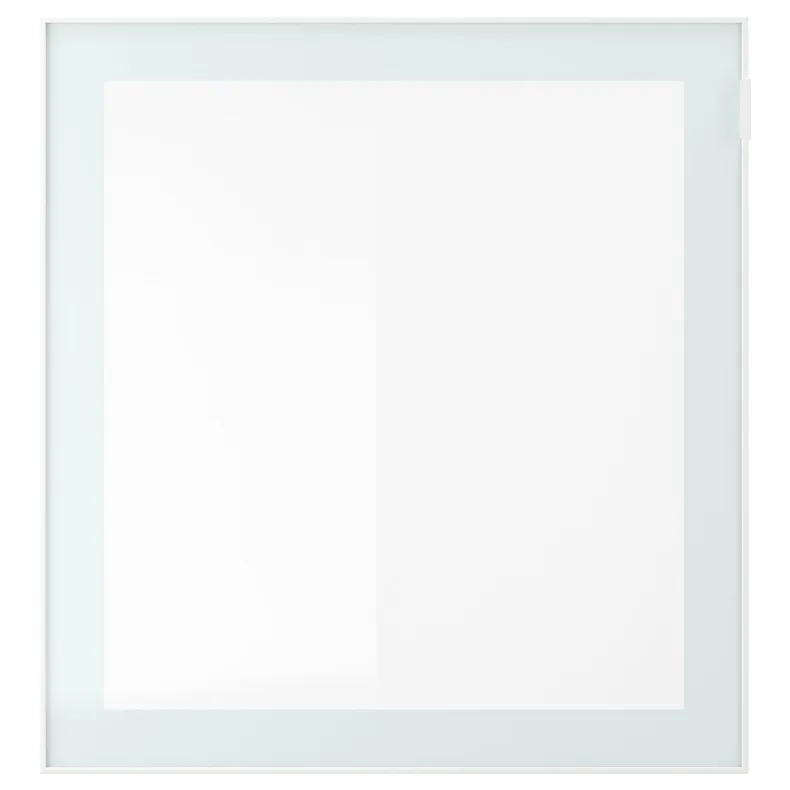 IKEA BESTÅ БЕСТО, стеллаж со стеклянн дверью, белое стекловик / белое / светло-зеленое матовое стекло, 60x42x64 см 994.891.24 фото №2