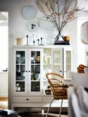 IKEA IDANÄS ИДАНЭС, шкаф со складными стеклян дверцами, белый, 121x50x135 см 104.960.38 фото thumb №4