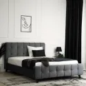 Кровать двуспальная бархатная MEBEL ELITE LINO Velvet, 140x200 см, Темно-серый фото thumb №3