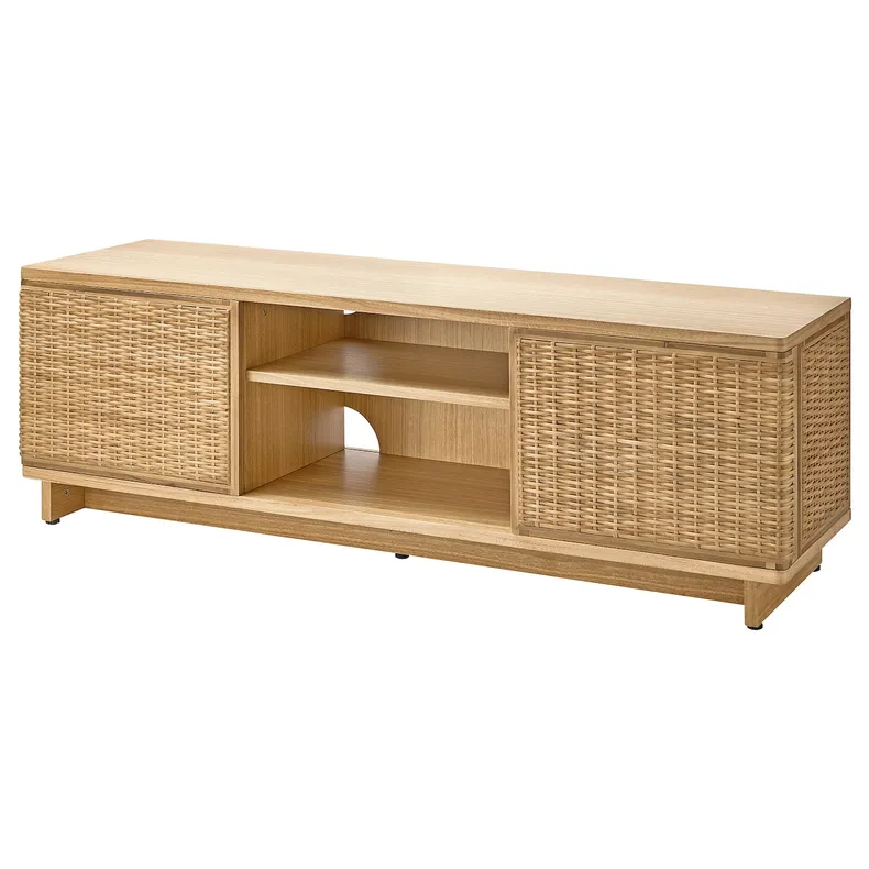 IKEA FRYKSÅS ФРЮКСОС, тумба під телевізор, ротанг, 157x41x49 см 805.740.99 фото №1