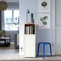 IKEA EKET ЭКЕТ, комбинация шкафов с ножками, белый / дуб, окрашенный в белый цвет, 35x35x107 см 392.901.26 фото thumb №3