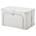 IKEA HEMMAFIXARE ХЕММАФІКСАРЕ, коробка для зберігання, тканина смугастий/білий/сірий, 34x51x28 см 905.039.16 фото thumb №1