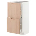 IKEA METOD МЕТОД / MAXIMERA МАКСИМЕРА, напольный шкаф с 2 ящиками, белый / светлый бамбук, 40x37 см 793.302.86 фото thumb №1