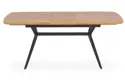 Обеденный стол раскладной HALMAR GUSTAVO 140-180x80 см - золотой дуб, ножки - черные фото thumb №10