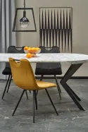 Кухонний стіл HALMAR PERONI 100-250x100 см білий мармур - чорний фото thumb №6