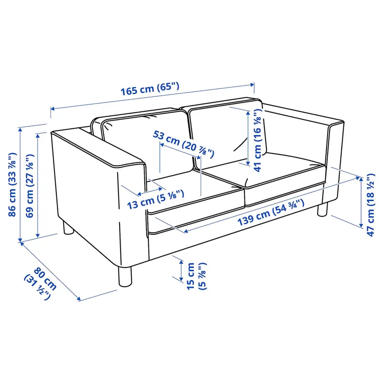 IKEA PÄRUP ПЕРУП, 2-місний диван, ВІССЛЕ сірий 793.891.73 фото №9