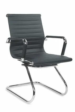 Офісне крісло HALMAR PRESTIGE SKID екошкіра, чорний фото