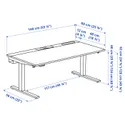 IKEA MITTZON МІТТЗОН, стіл регульований, електричний білий / чорний, 140x60 см 795.281.45 фото thumb №7