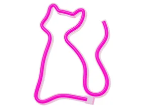 BRW Дитячий неоновий настінний світильник світлодіодний кіт рожевий 093783 фото