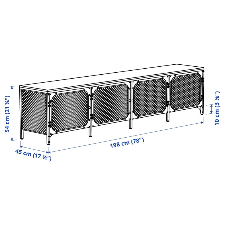 IKEA FJÄLLBO, Тумба под телевизор, черный, 198x45x54 см 405.790.32 фото №10