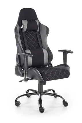 Крісло комп'ютерне офісне обертове HALMAR DRAKE, чорний / сірий фото
