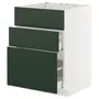 IKEA METOD МЕТОД / MAXIMERA МАКСИМЕРА, шкаф д/варочн панели/вытяжка/ящик, белый/Гавсторп темно-зеленый, 60x60 см 495.569.98 фото