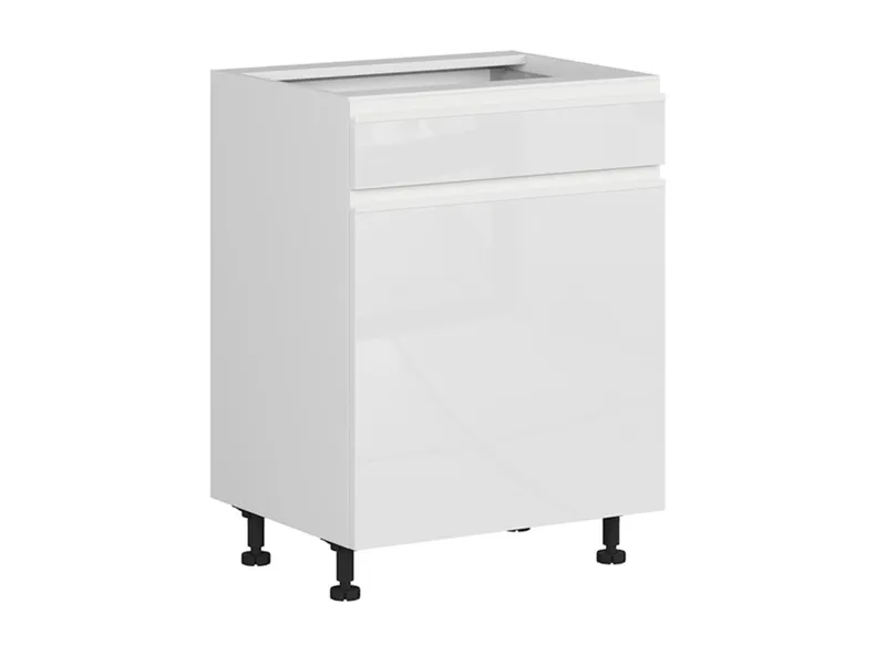 BRW Правосторонний кухонный шкаф Sole 60 см с выдвижным ящиком тихий белый глянец, альпийский белый/глянцевый белый FH_D1S_60/82_P/STB-BAL/BIP фото №2